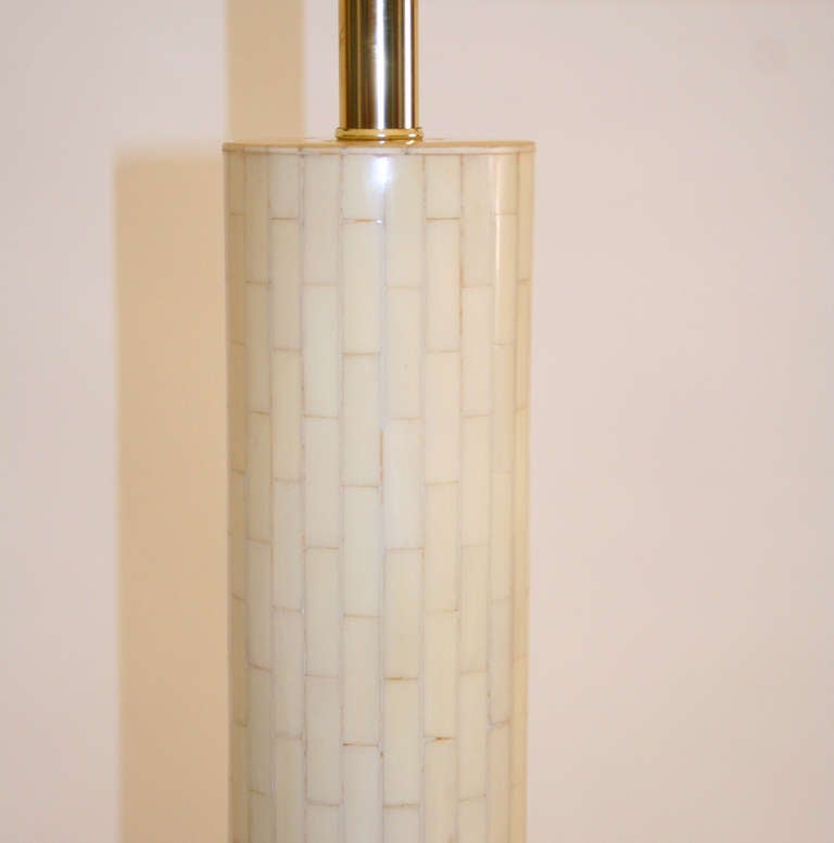 Colombian Tessellated Bone Floor Lamp by Enrique Garcel For Sale