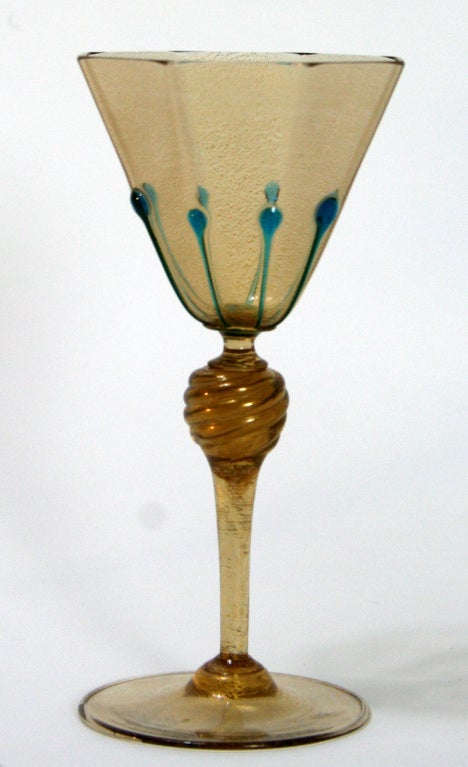 20ième siècle Ensemble de verres à pied vénitiens Galliano Ferro en vente