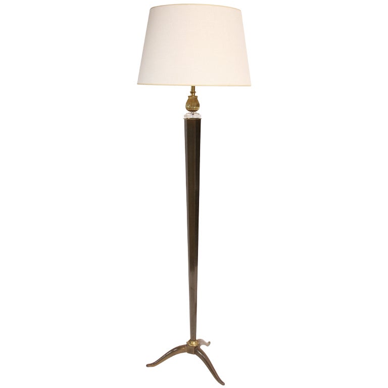Leleu French Bronze and Gilt Metal Floor Lamp 