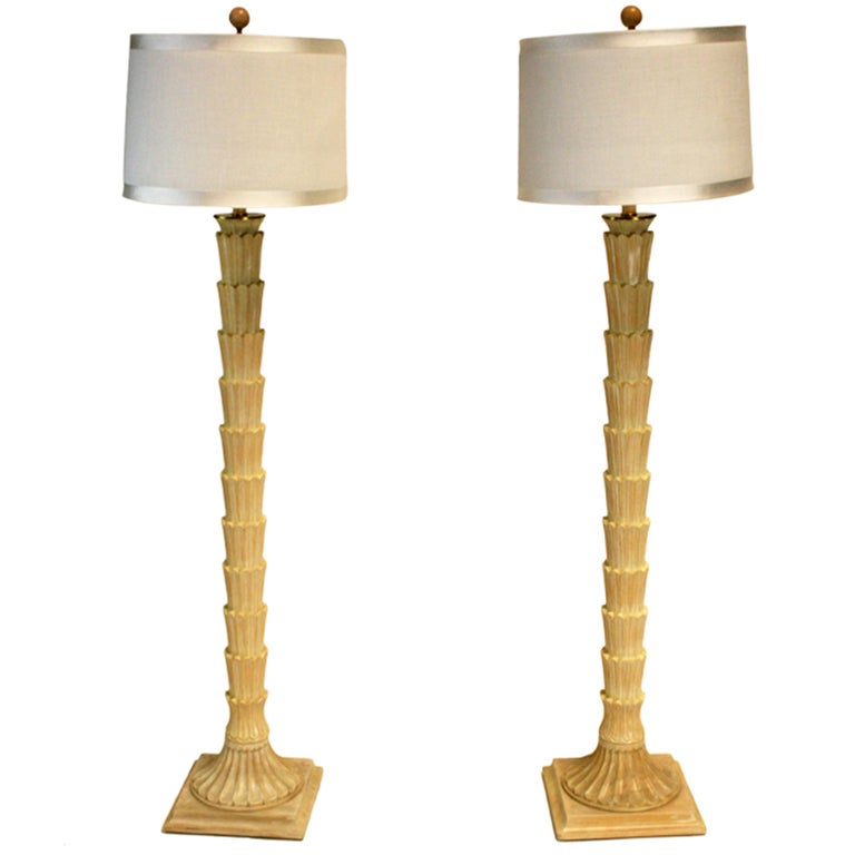Pair of Faux Palm Tree Floor Lamps