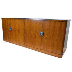 Pair of European Art Deco Burl Cabinets 10