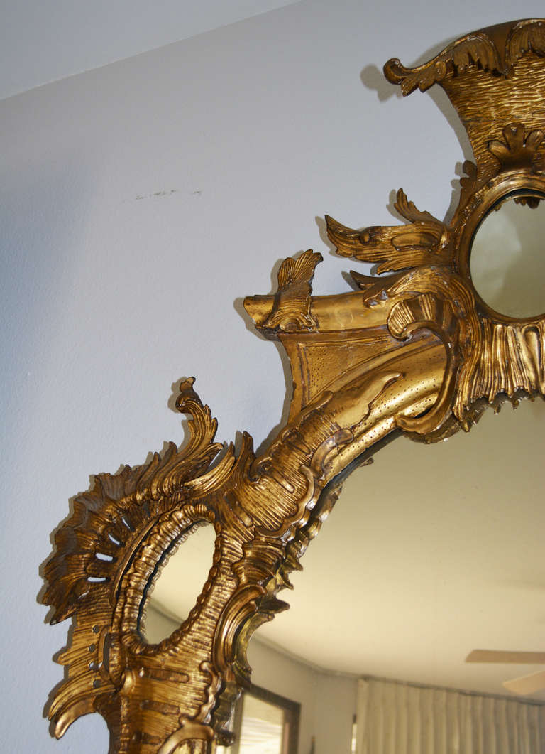 18th C. Rocaille Giltwood Mirror 1