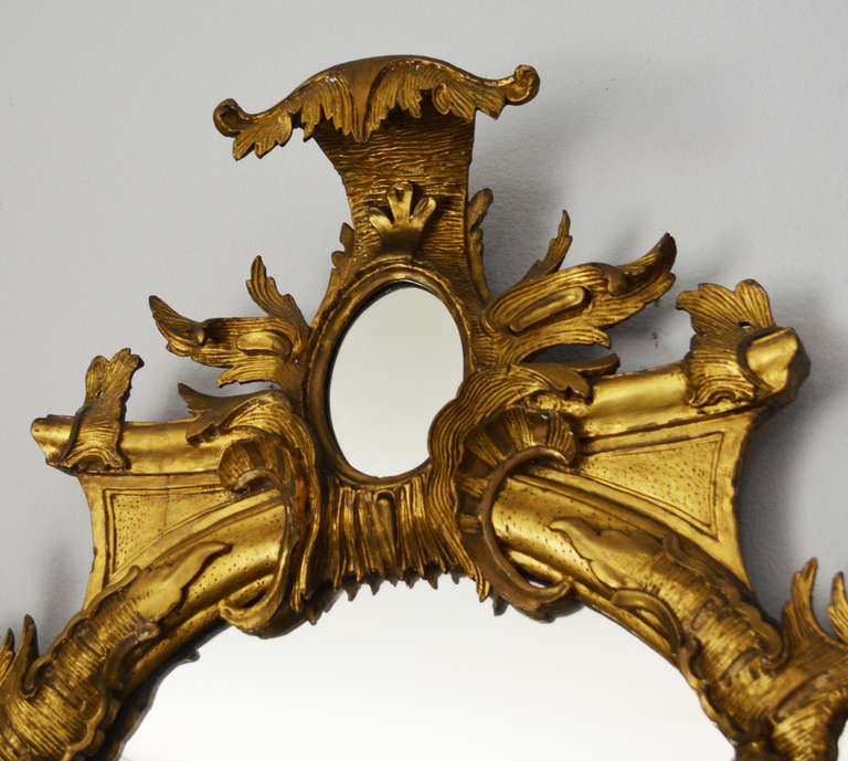 18th Century 18th C. Rocaille Giltwood Mirror