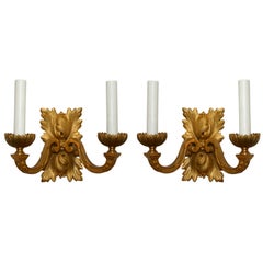 Pair of Gilt Bronze Louis XVI Style Sconces