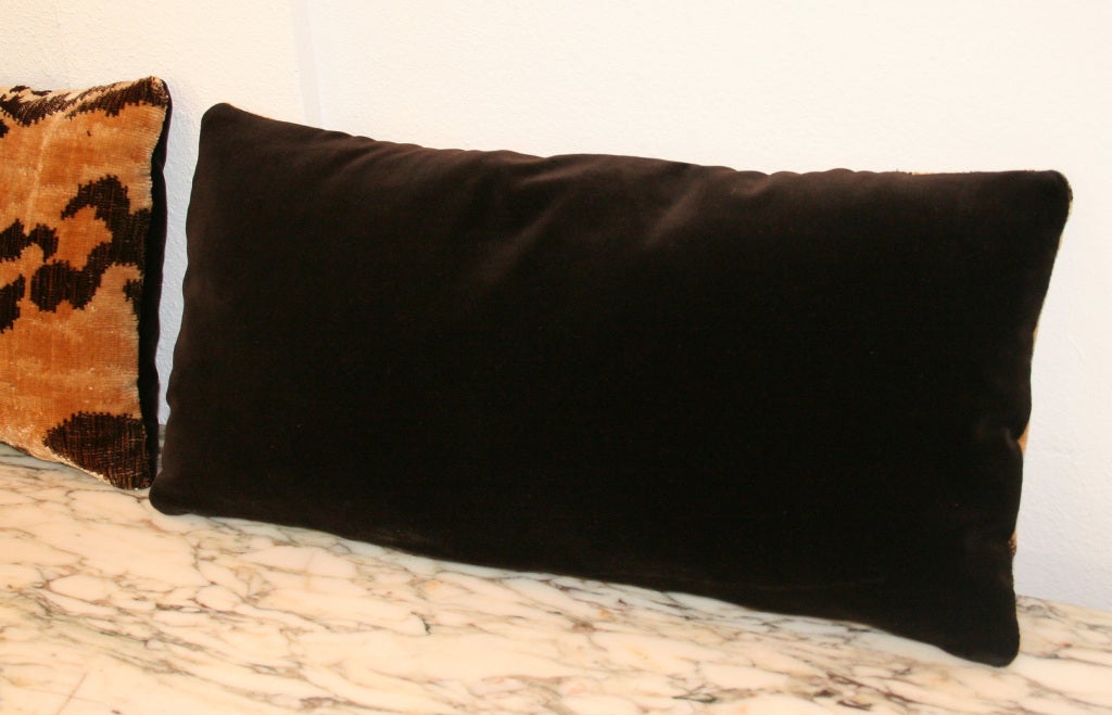 French Vintage Hand Loomed Silk Velvet Pillow