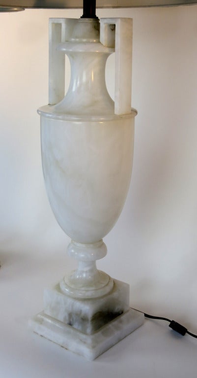 Monumental Pair of Alabaster Lamps 2