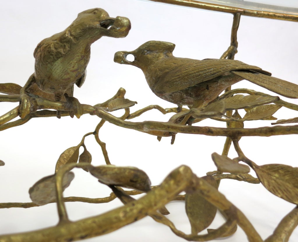 20th Century Italian BrassTree &Bird Cocktail Table