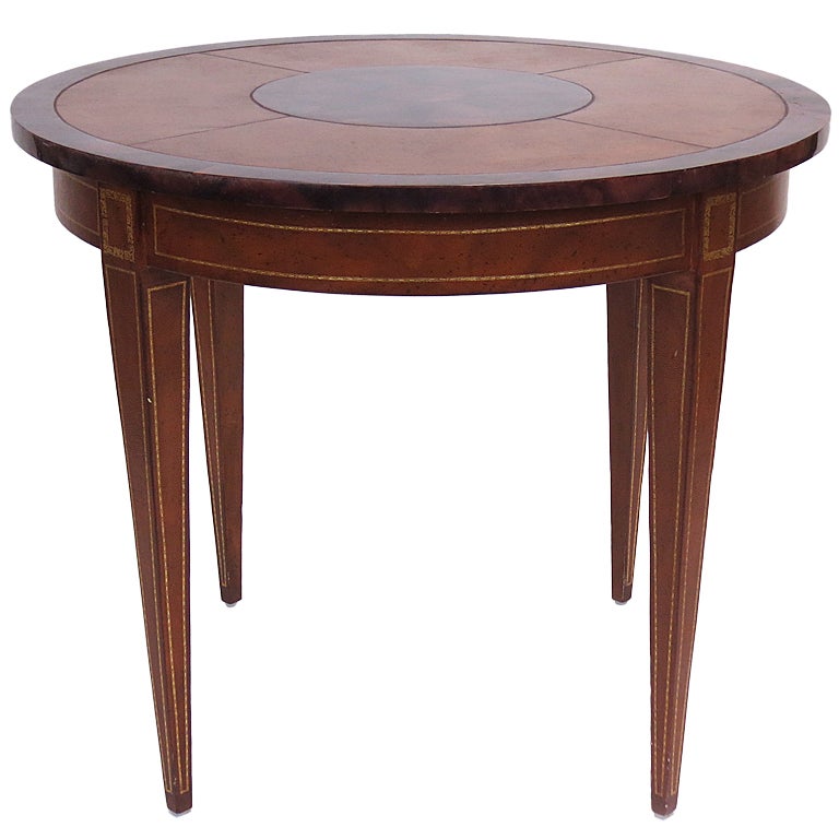 Maitland Smith Leather and Faux Tortoise Table