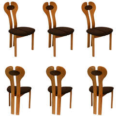Sculptural Set of Six Danish Dining Chairs