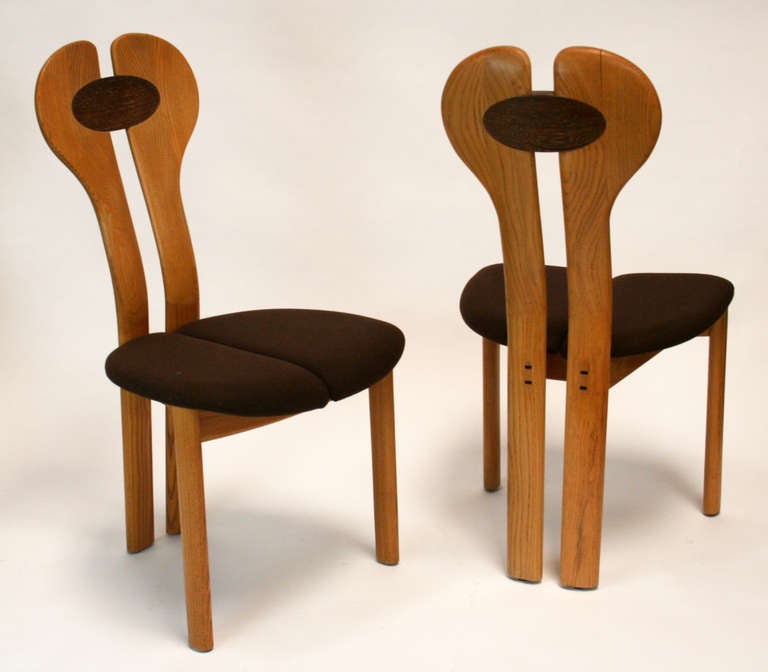 Sculptural Set of Six Danish Dining Chairs