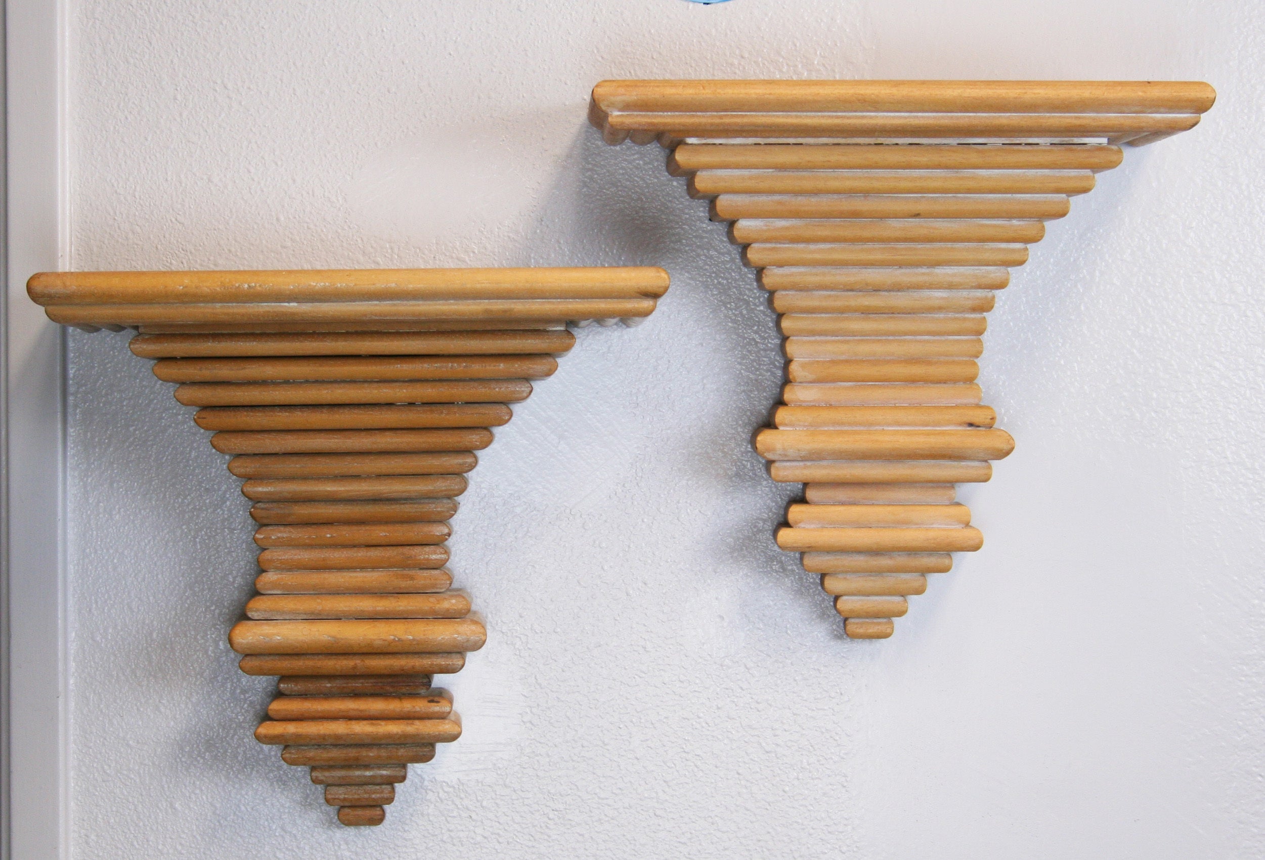 Pair of 1970's Italian Wood Brackets
