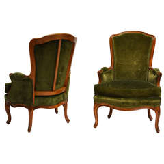 Pair of Louis XV Style Bergeres by Maison Jansen