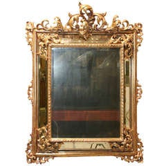 19th c. Continental Carved Giltwood Regence Mirror 11