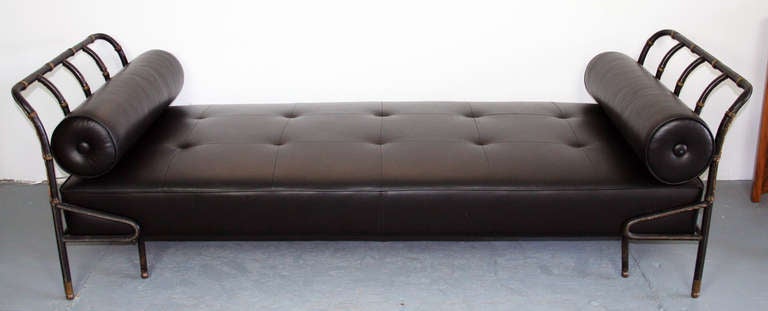 French Jacques Adnet Leather Daybed