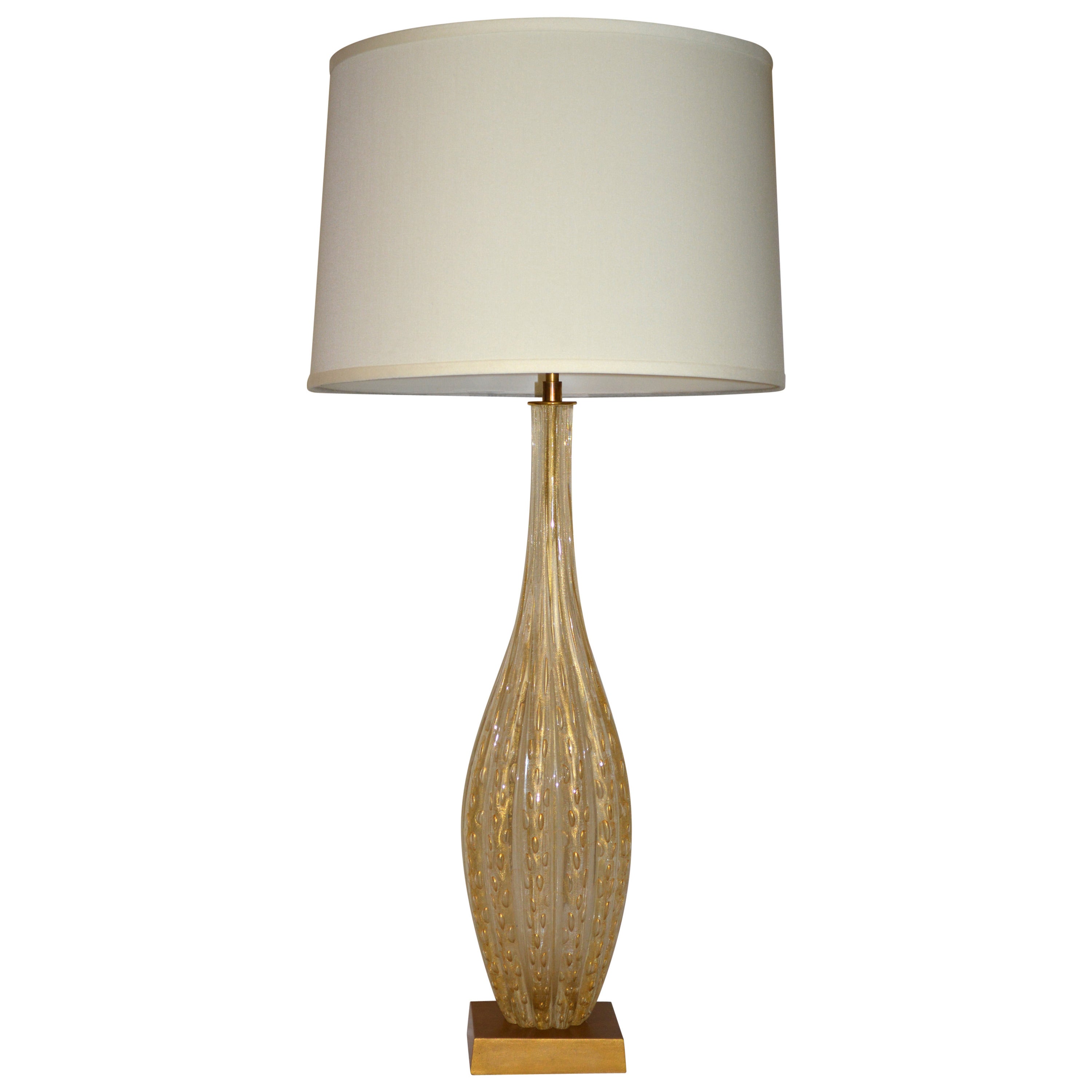 Barovier & Toso lampe de Murano cannelée du milieu du siècle dernier en vente