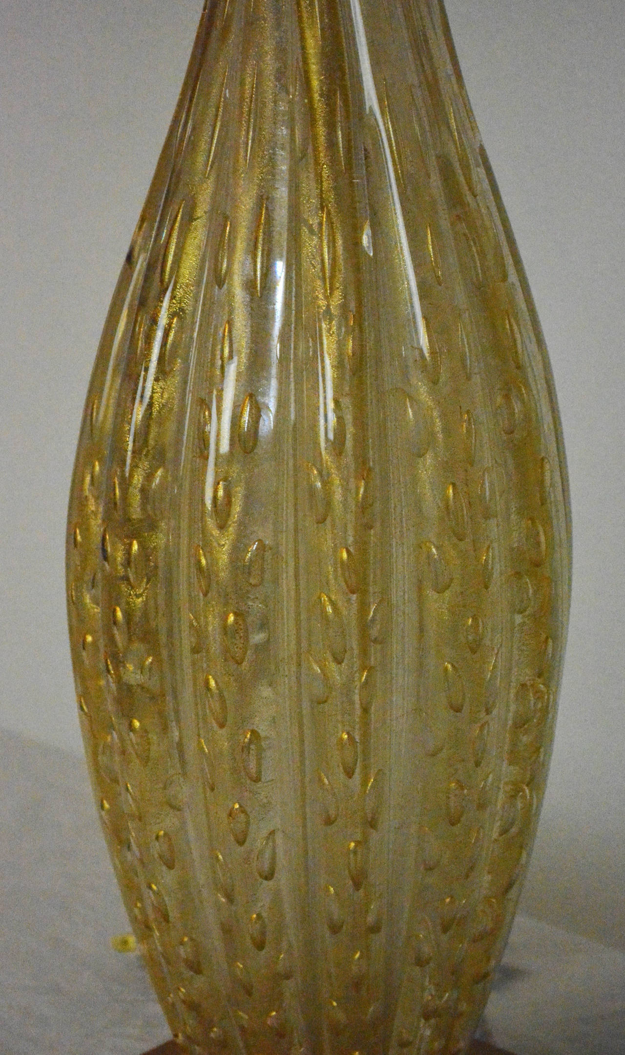 italien Barovier & Toso lampe de Murano cannelée du milieu du siècle dernier en vente