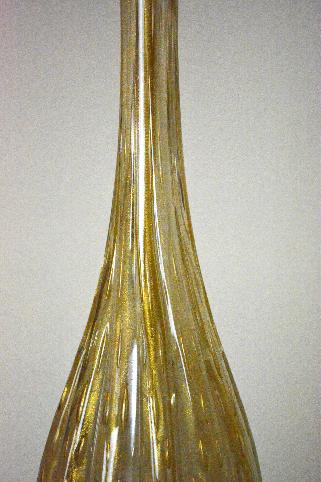 Barovier & Toso lampe de Murano cannelée du milieu du siècle dernier Bon état - En vente à Palm Springs, CA