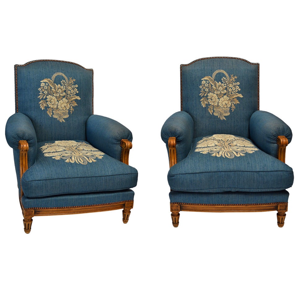 Pair of Exceptional 1940s French Club Chairs
