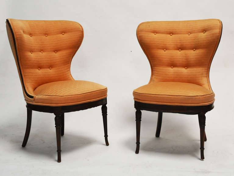 Hollywood Regency Balloon Wingback Chairs For Sale