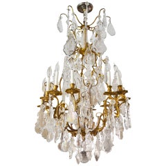 19th Century French Gilt Bronze and Crystal Cage Chandelier