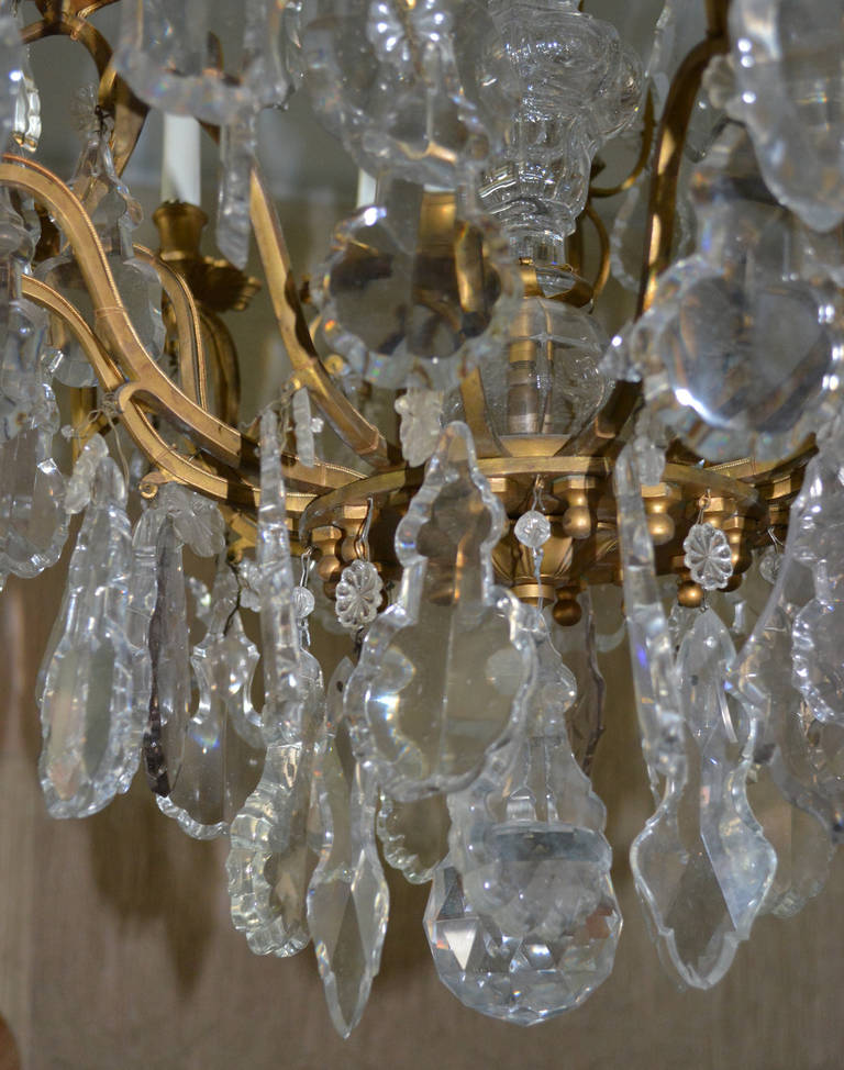19th Century French Gilt Bronze and Crystal Cage Chandelier For Sale 1