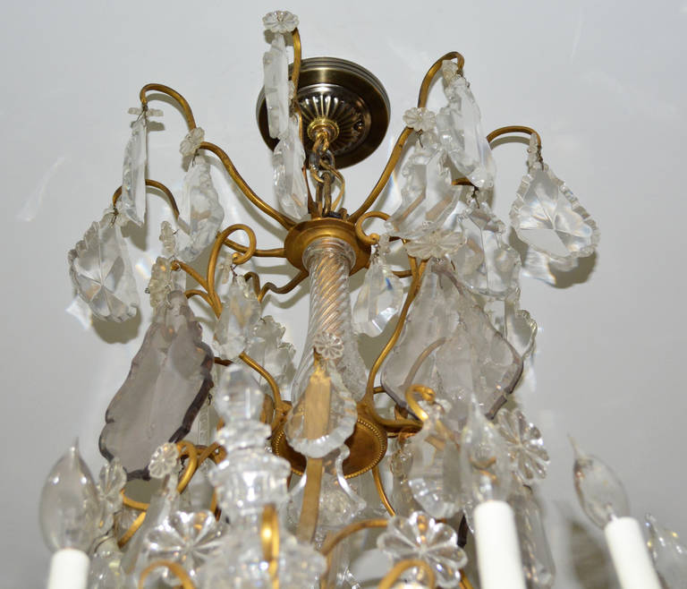 19th Century French Gilt Bronze and Crystal Cage Chandelier For Sale 4