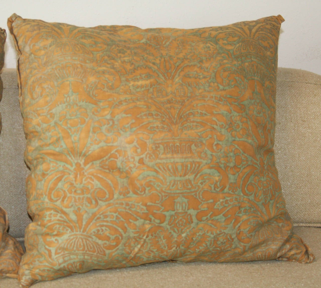 Italian Pair of Vintage Fortuny Pillows