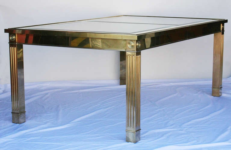 Mastercraft Brass and Glass Dining Table In Excellent Condition In Palm Springs, CA