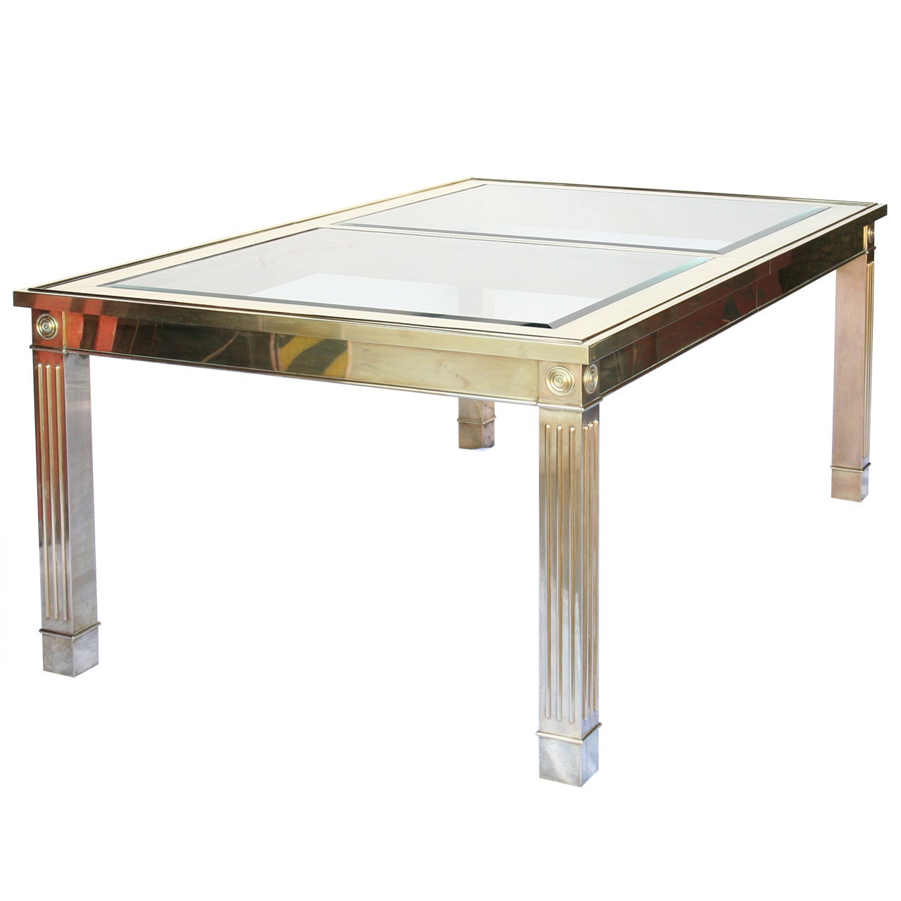 Mastercraft Brass and Glass Dining Table