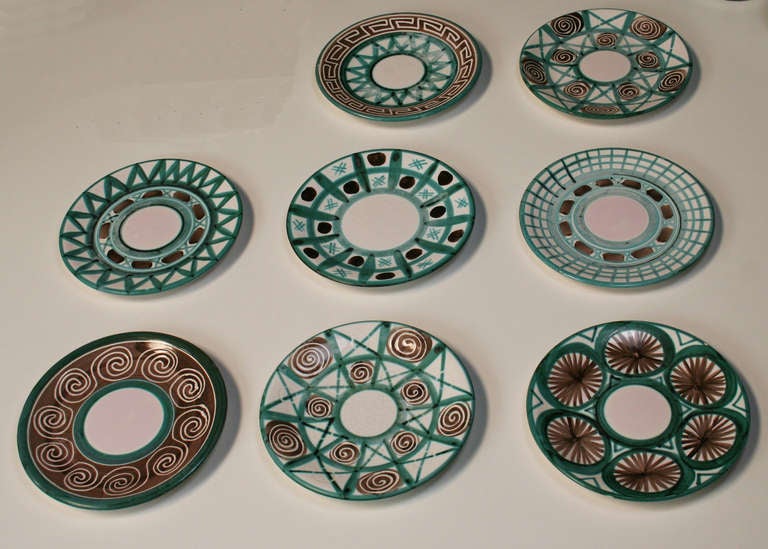 Rare Robert Picault Faience Dinner Service for 8 In Good Condition In Palm Springs, CA