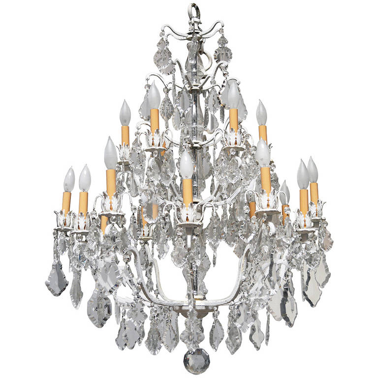 Unique Crystal Chandelier On A White Painted Frame For At 1stdibs Unique Crystal Chandelier On A White Painted Frame For