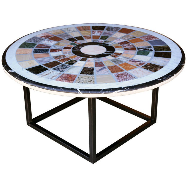 Vintage Specimen Marble Coffee Table For Sale at 1stdibs