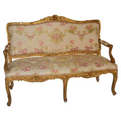 Louis XV Style Giltwood Antique Settee, 19th Century 12
