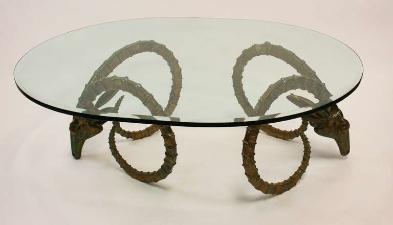 French Cast Brass Coffee Table after Francois Chervet