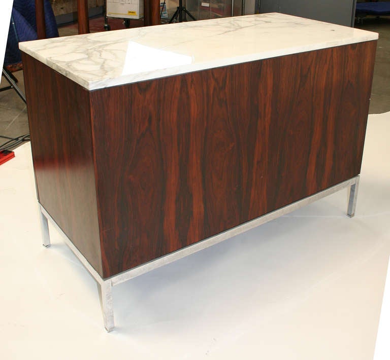 20th Century Florence Knoll Executive Rosewood and Marble Cabinet