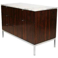 Florence Knoll Executive Rosewood and Marble Cabinet