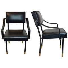 Pair of Jacques Adnet Armchairs 4
