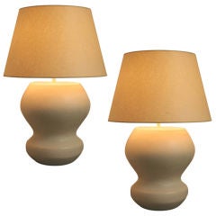 Pair of Plaster Lamps by Michael Taylor