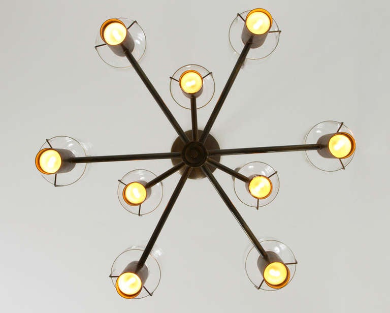 Stuart Barnes for Robert Long Bronze 9 Light Chandelier 3