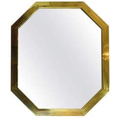 Mid-century Italian Octagonal Brass Mirror 9
