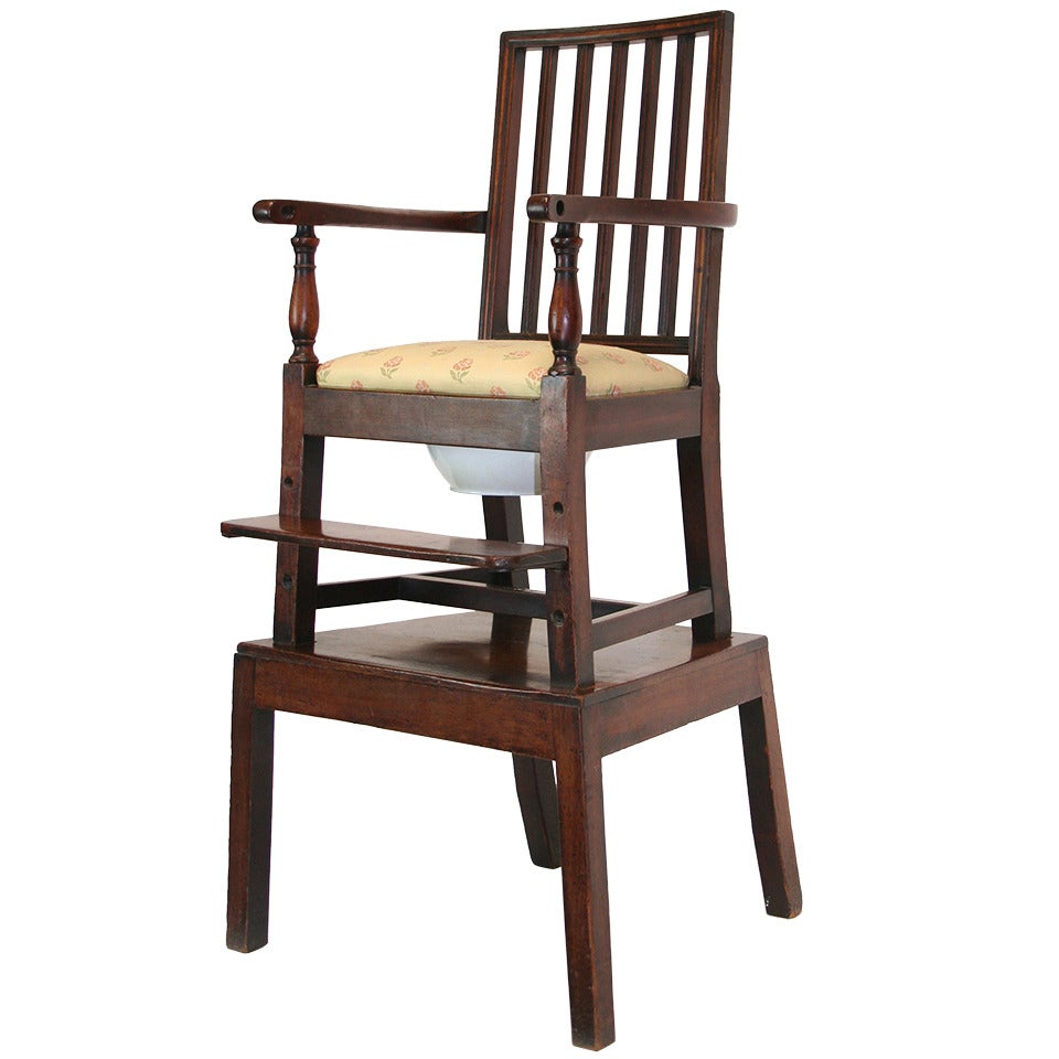 18th Century Mahogany Convertible Child's High Chair