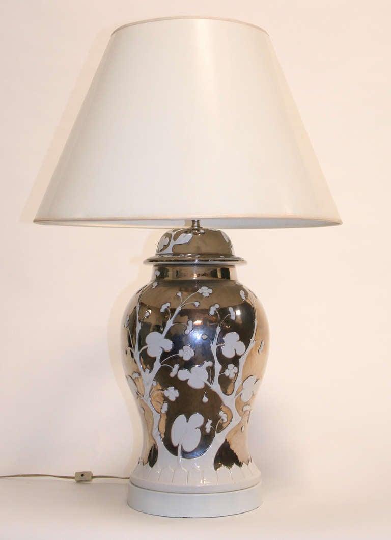 Italian Mercury Glazed Blanc de Chine Lamp For Sale