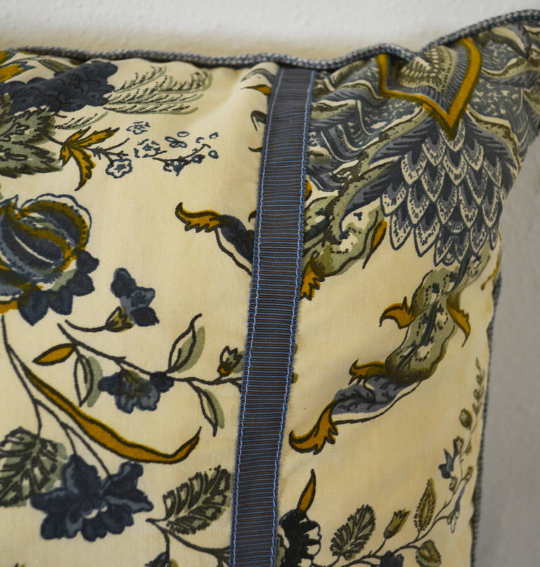 Milieu du XXe siècle Oreillers fabriqués à partir de tissu vintage des années 1950 en vente