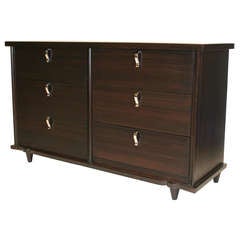 Mid-Century Reeded Six Drawer Dresser