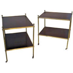 Pair of 1960's French Two Tier Side Tables