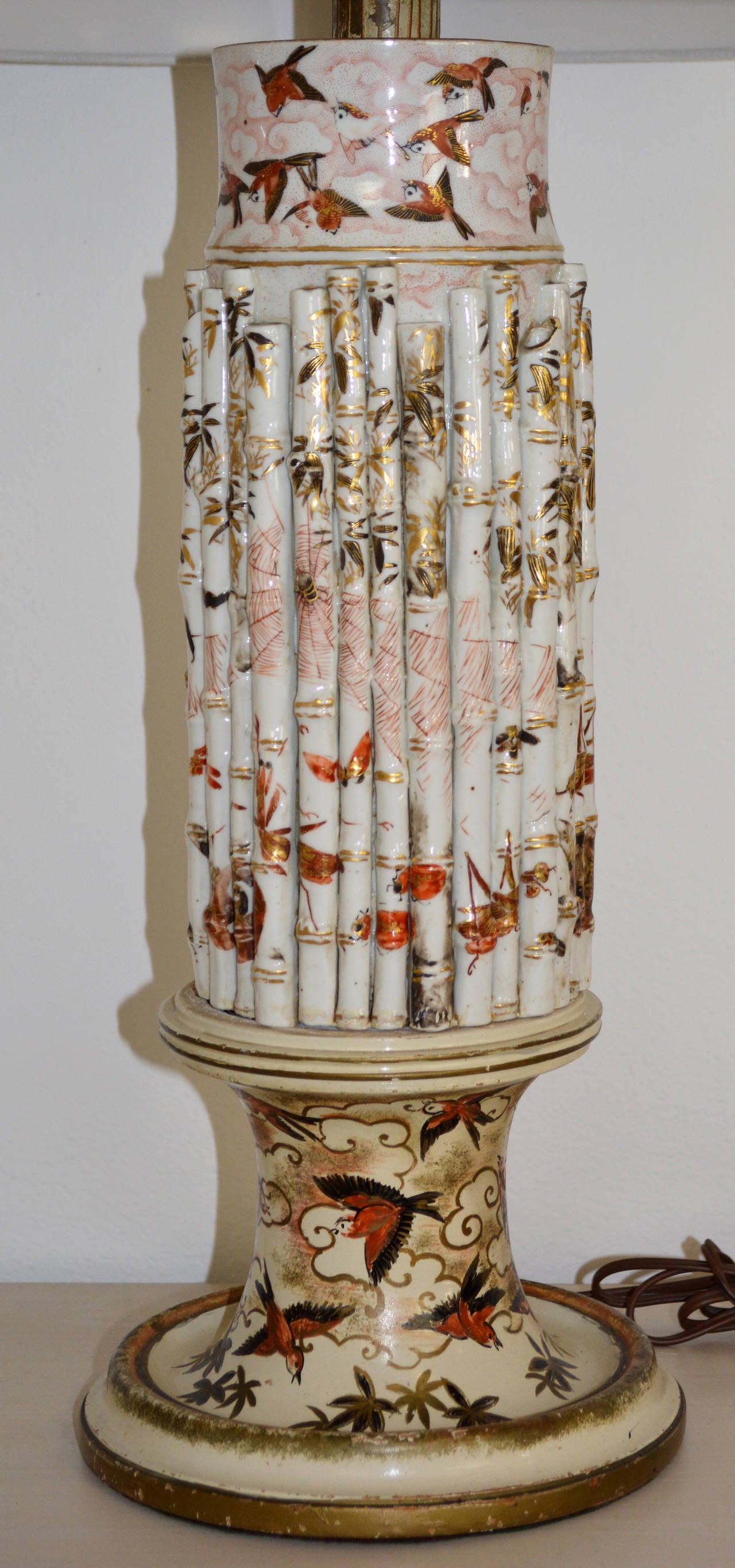 Pair of Japanese Porcelain Lamps In Good Condition For Sale In Palm Springs, CA