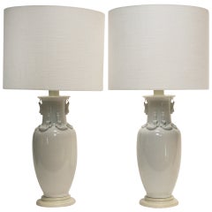 Used Exceptional Pair of Blanc de Chine Lamps