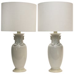 Exceptional Pair of Blanc de Chine Lamps