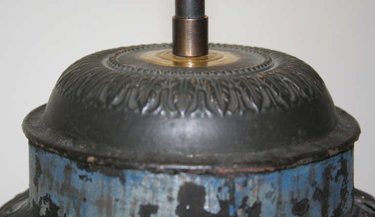 XIXe siècle Ancienne lampe Samovar en tôle Samovar montée comme une lampe en vente