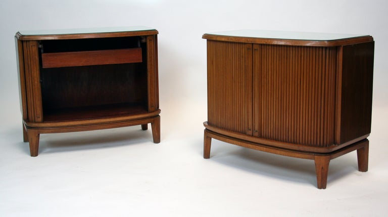 Stained Pair of 1950's French Nightstands
